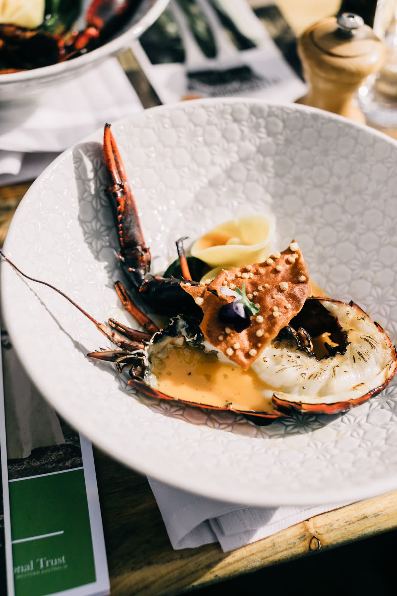 Whole lobster plated for the table